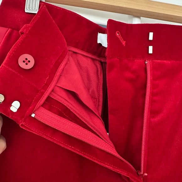 Reiss Crimson Velvet Wide-Leg Trousers - Picture 5 of 10